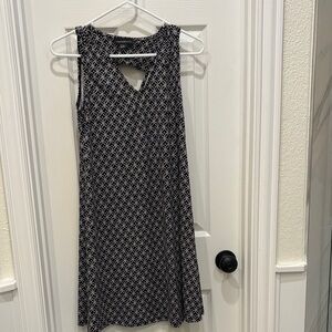 Chic Black and White Geometric Backless Dress